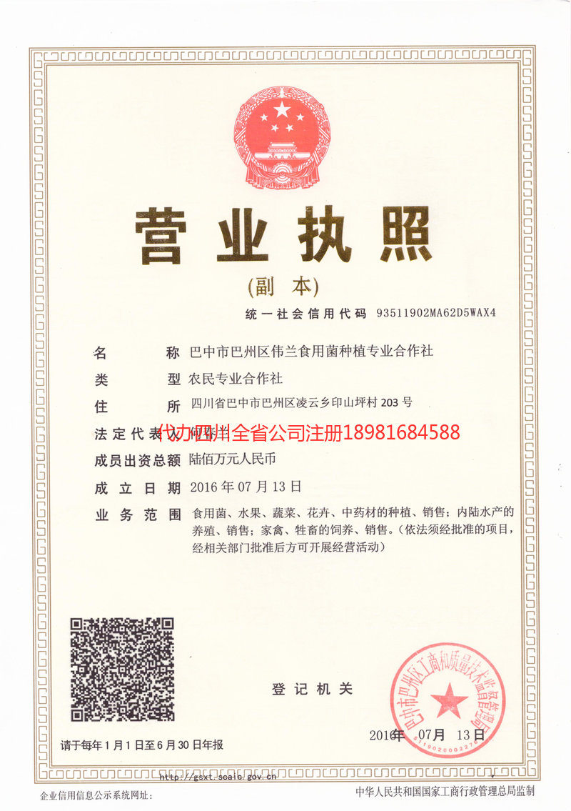 广州广州伟兰食用菌种植专业合作社